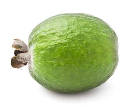 Fresh feijoa (acca sellowiana) isolated on white background