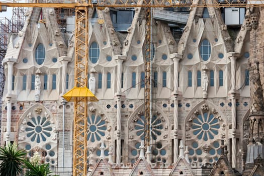 Famous architecture masterpiece Sagrada Familia in Barcelona, Spain