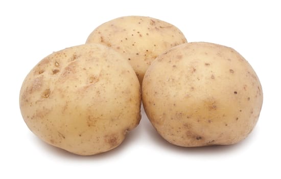 New fresh potatoes isolated on white background
