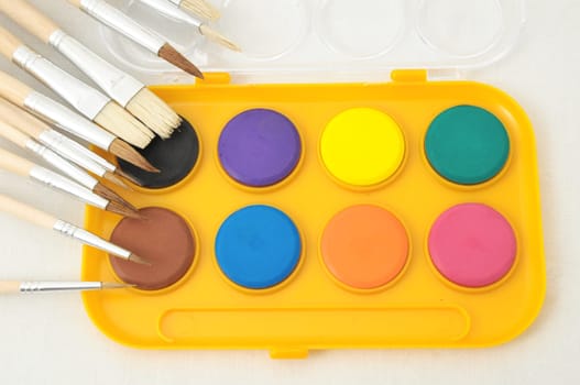 Yellow Watercolor New Set on a White Background