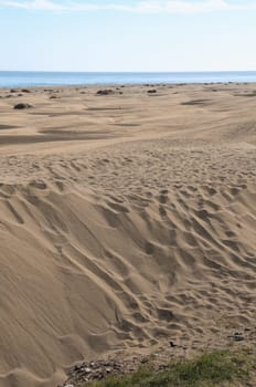 African European Sand Dune Desert Landscape in Gran Canaria Island Spain