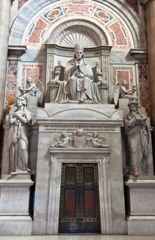Statue inside St Peter's Basilica, Rome, Italy.