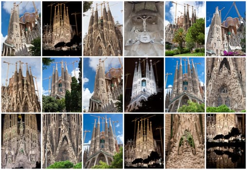 Famous architecture masterpiece Sagrada Familia in Barcelona, Spain