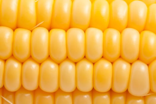 Macro photo of yellow corn background, healthy and tasty food