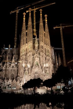 Famous architecture masterpiece Sagrada Familia in Barcelona, Spain
