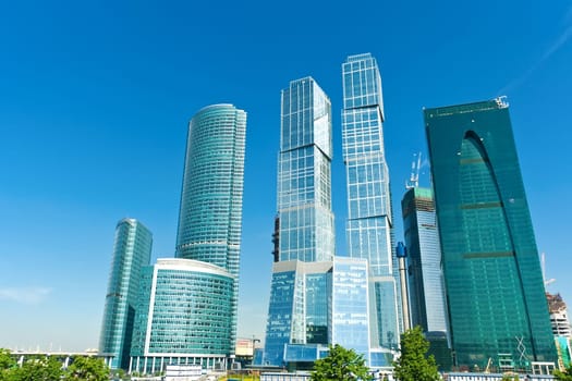 Modern scyscrapers in Moscow city business center