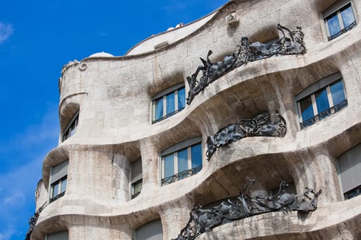 Famous Gaudi's masterpiece - Casa Mila or La Pedrera, Barcelona, Spain