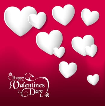 Happy Valentine`s day greeting card heart love elements composition. EPS10 vector file organized in layers for easy editing.