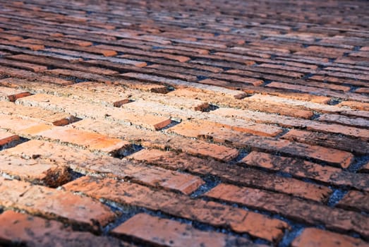 Clinker bricks laid