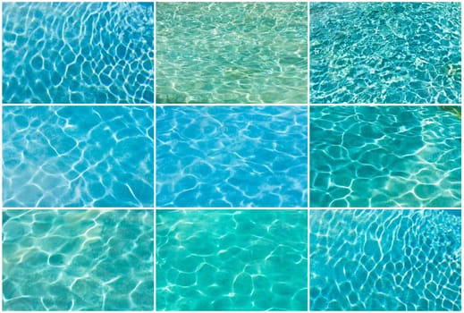 Blue and transparent sea water texture