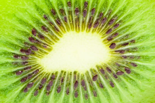 Macro photo of fresh juicy kiwi fruit cut