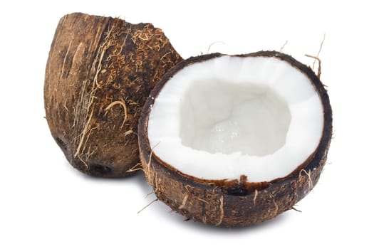 Fresh coconut isolated on white background