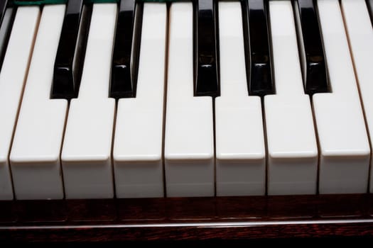 Beautiful close up photo of piano keys
