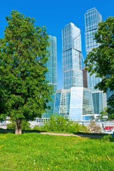 Modern scyscrapers of Moscow city business center