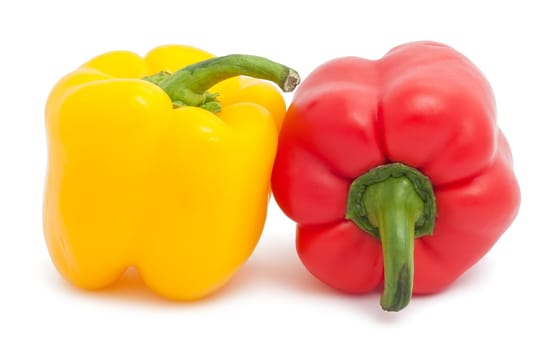 Fresh bell peppers isolated on white background
