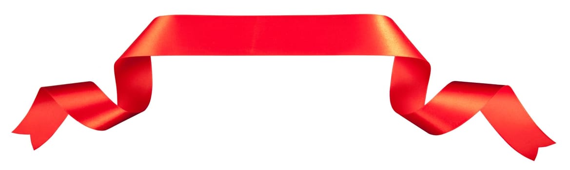 Elegance red ribbon with white background