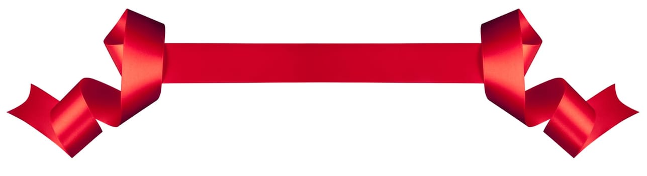 Elegance red ribbon with white background
