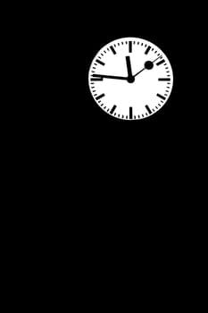 The photograph of the dial of an insulated wall clock.