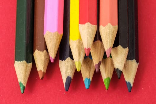 New Pencils Textured Set on a Colored Background