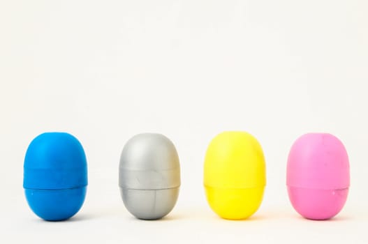 Eggs of a Slot Machine on White Background