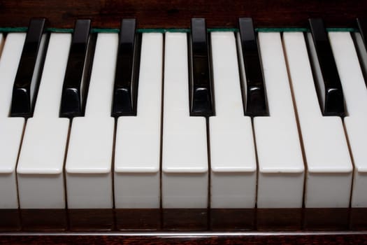 Beautiful close up photo of piano keys