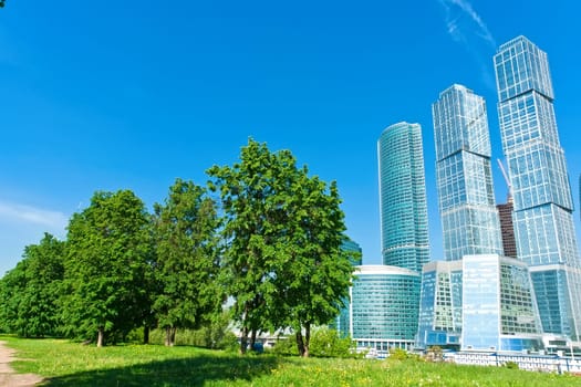 Modern scyscrapers of Moscow city business center