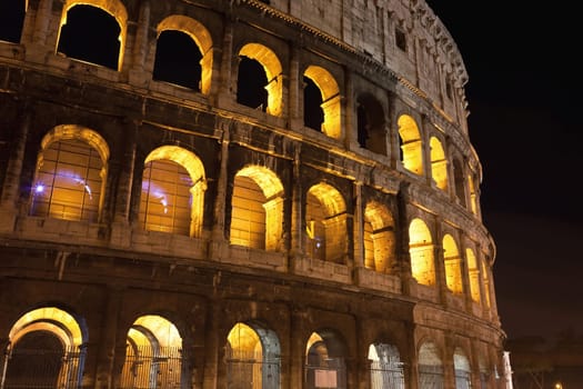 Beautiful view of famous ancient Colosseum in Rome, Italy