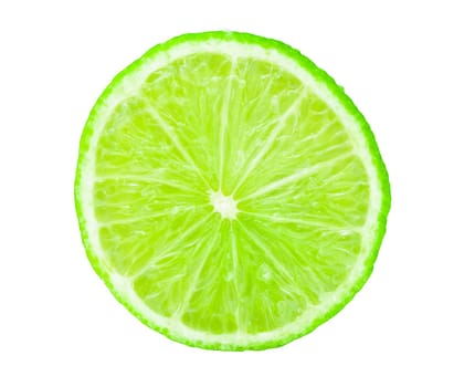 Fresh green lime isolated on white background