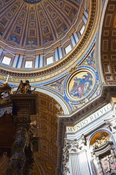 Interior of famous St Peter's Basilica, Rome, Italy.