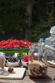 Make your own cherry liqueur,Step 6,vodka is the preserving jar with the cherries,cane sugar and spices