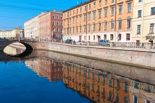 Beautiful view of canal in Saint Petersburg, Russia