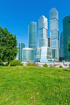 Modern scyscrapers of Moscow city business center