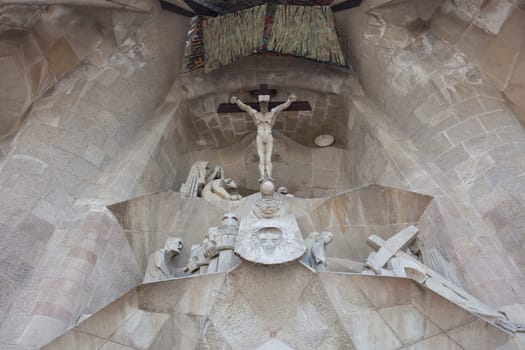 Famous architecture masterpiece Sagrada Familia in Barcelona, Spain