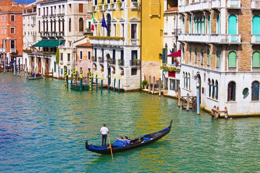 Beautiful view of famous Grand Canal in Venice, Italy