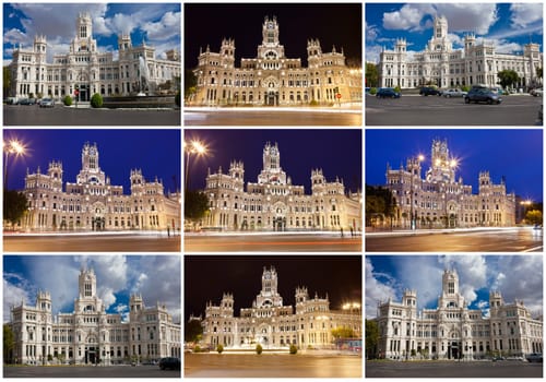 Central Post Office - Palacio de Comunicaciones at Cybele's Square, Madrid, Spain.