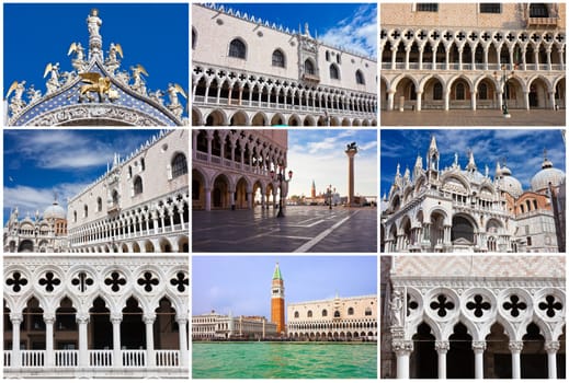 Bell Tower and Doge's Palace on San Marco sqaure, Venice, Italy