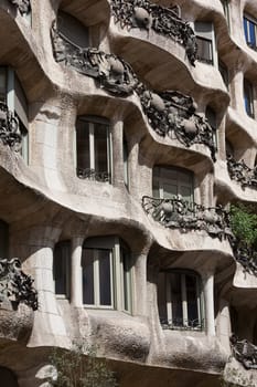 Famous Gaudi's masterpiece - Casa Mila or La Pedrera, Barcelona, Spain