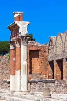 Famous ruins of ancient town Pompeii in Italy