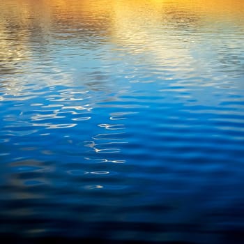 Blue waves of a lake