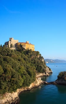 View of the Duino castle in Italy