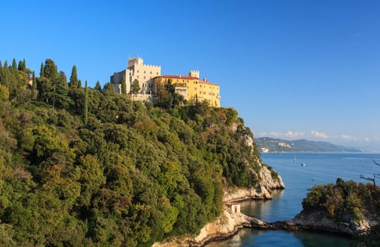 View of the Duino castle in Italy