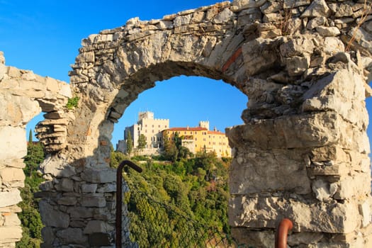 View of the Duino castle from old castle