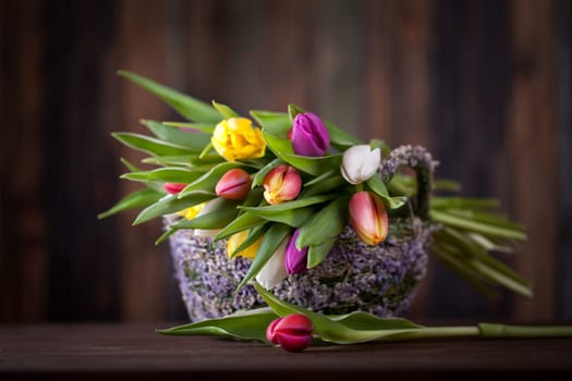 Tulips in the Easter basket