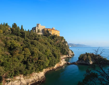 View of the Duino castle in Italy