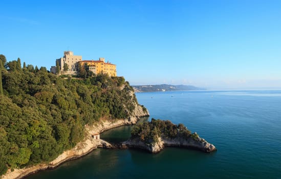 View of the Duino castle in Italy