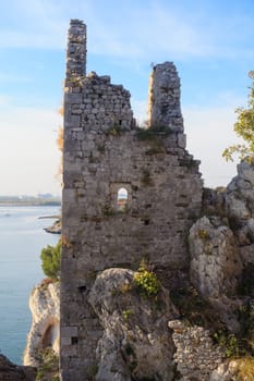 View of old castle in Duino, Italy