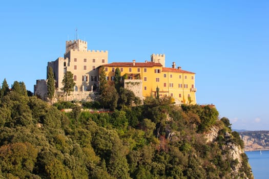 View of the Duino castle in Italy
