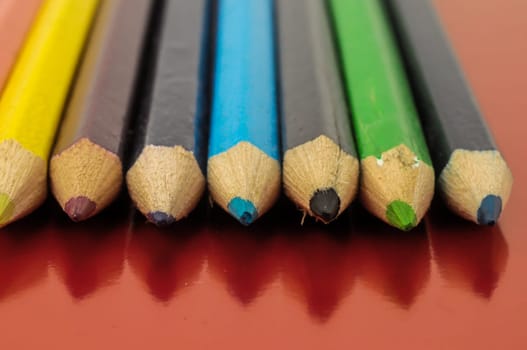 New Pencils Textured Set on a Colored Background