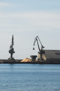 Industrial Quarry Sand Dig on the Ocean