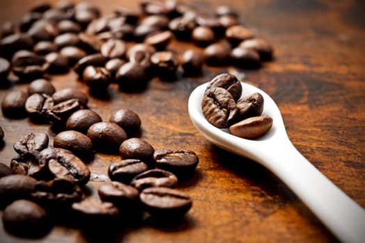 coffee beans who smoke during roasting.